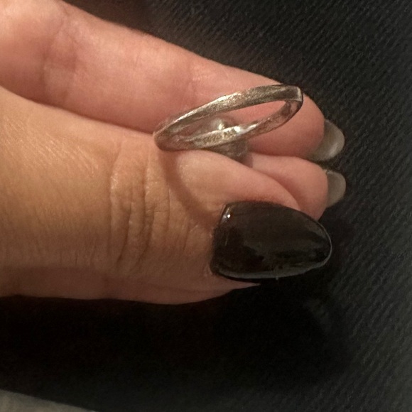 RETIRED VINTAGE Pandora Sterling Silver My Wish Grey Freshwater Pearl Ring - Picture 4 of 4